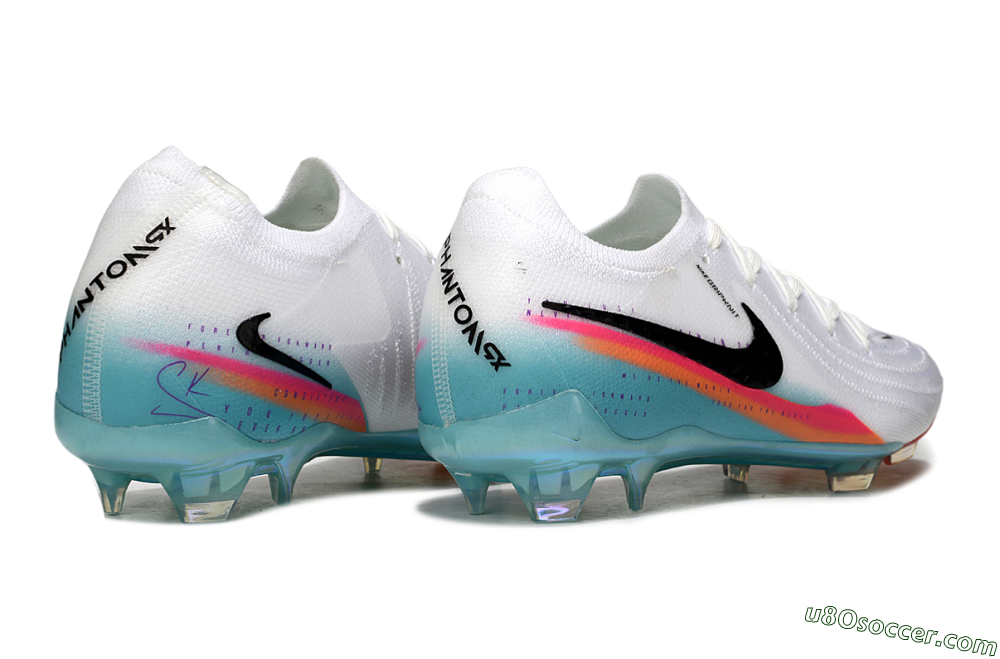 Nike Phantom GX 2 Elite FG Firm Ground Soccer Cleats - White/Red/Blue 5