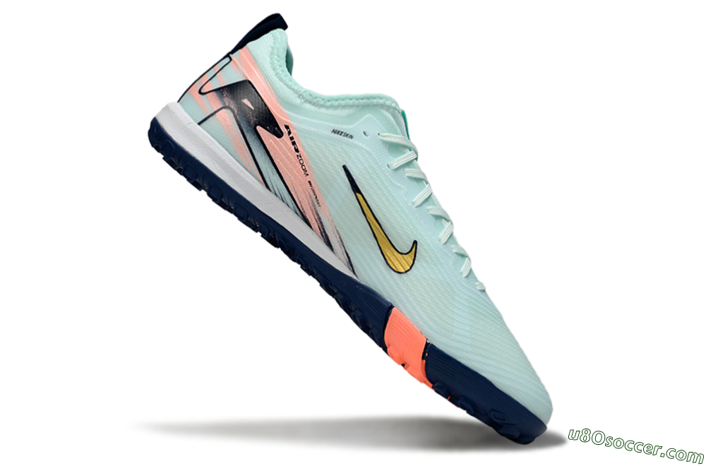 Nike Air Zoom Mercurial Vapor 16 Pro TF Artificial Turf Soccer Shoes - Jade/Gold/Pink 4