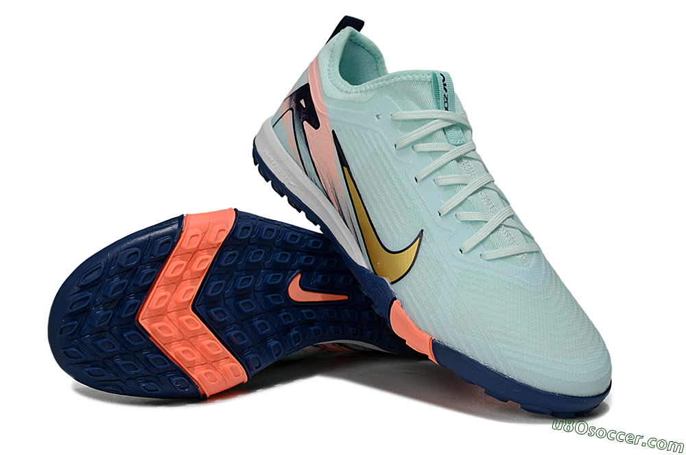 Nike Air Zoom Mercurial Vapor 16 Pro TF Artificial Turf Soccer Shoes - Jade/Gold/Pink 3