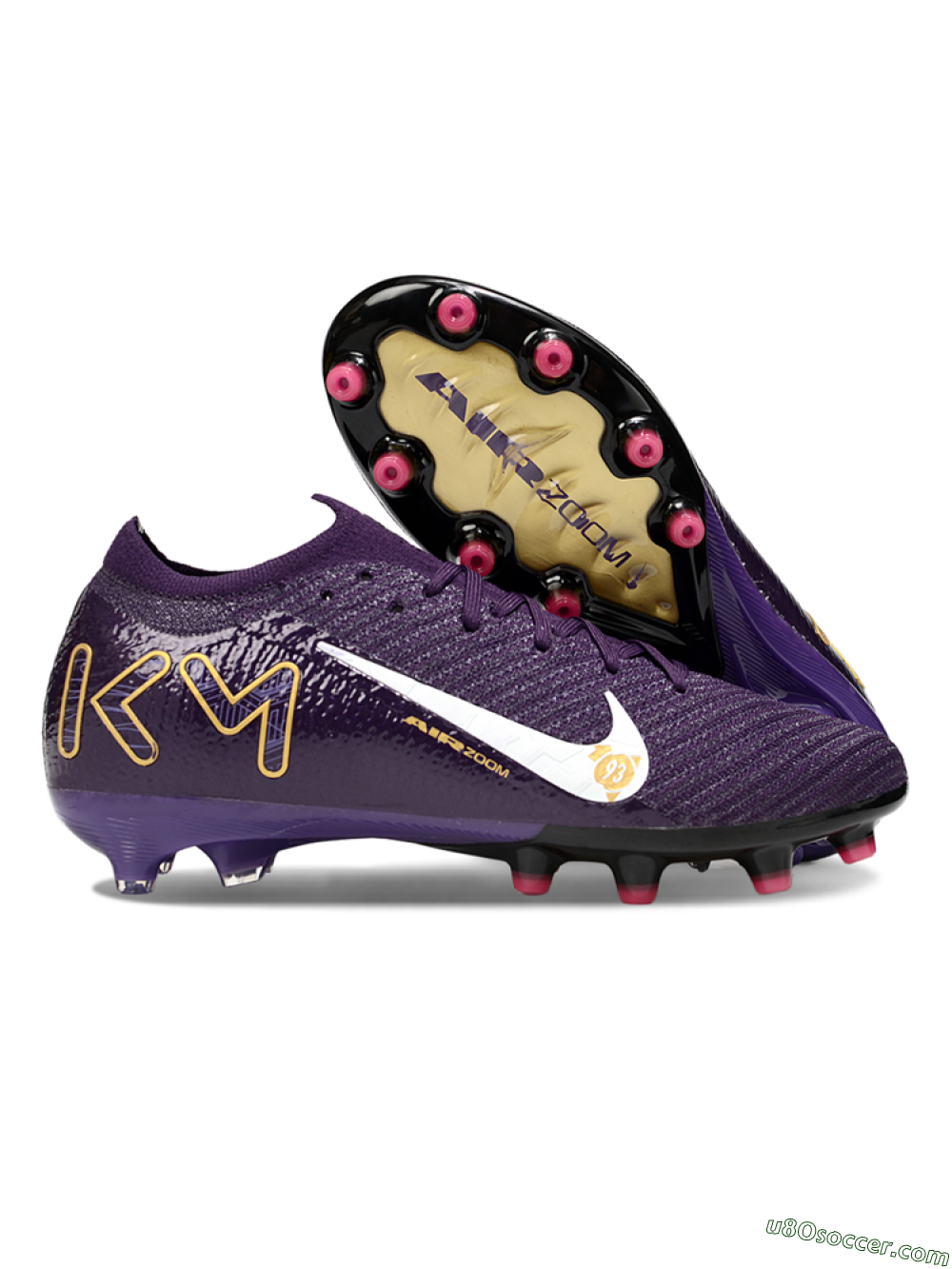Nike Air Zoom Mercurial Vapor 16 Pro AG Artificial Grass Soccer Cleats - Purple/White/Gold 1