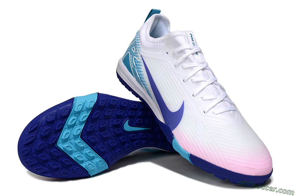 Nike Air Zoom Mercurial Vapor 16 Pro TF Artificial Turf Soccer Shoes - Whtie/Beige/Blue 3