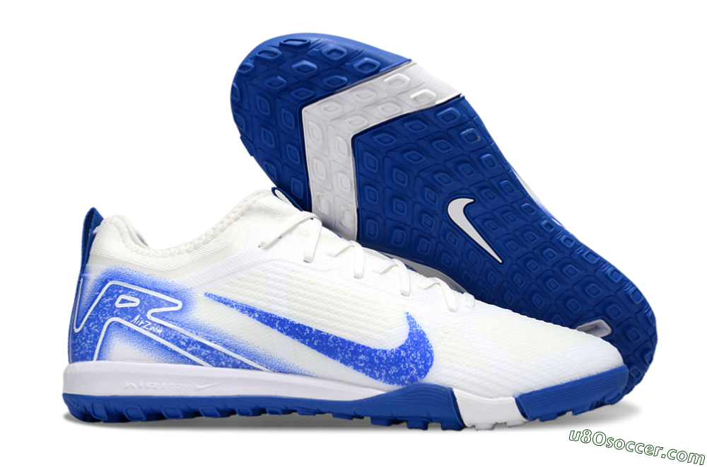 Nike Air Zoom Mercurial Vapor 16 Pro TF Artificial Turf Soccer Shoes - Whtie/Beige/Blue 1