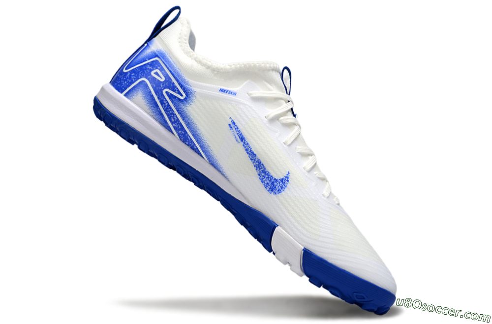 Nike Air Zoom Mercurial Vapor 16 Pro TF Artificial Turf Soccer Shoes - Whtie/Beige/Blue 4