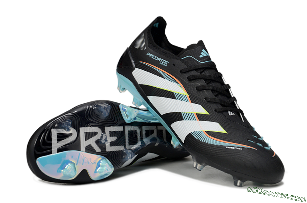 Adidas Predator 25 Elite FG Firm Ground Soccer Cleats - Black/White/Jade 3