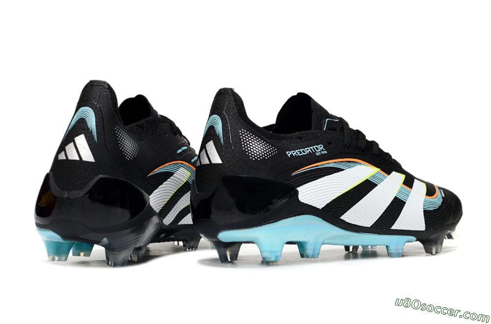 Adidas Predator 25 Elite FG Firm Ground Soccer Cleats - Black/White/Jade 6