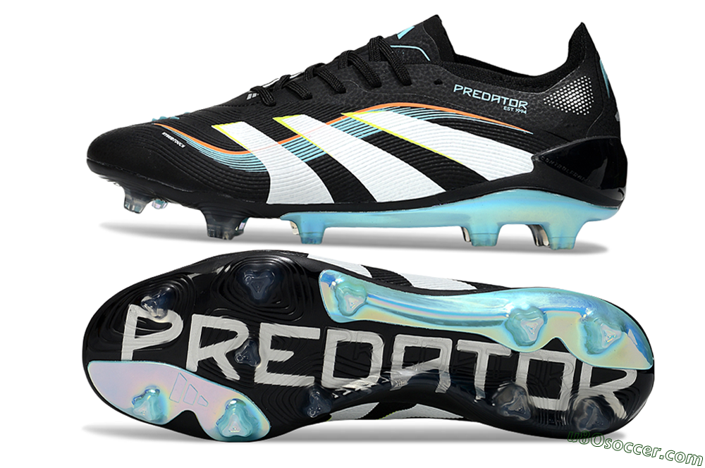 Adidas Predator 25 Elite FG Firm Ground Soccer Cleats - Black/White/Jade 0