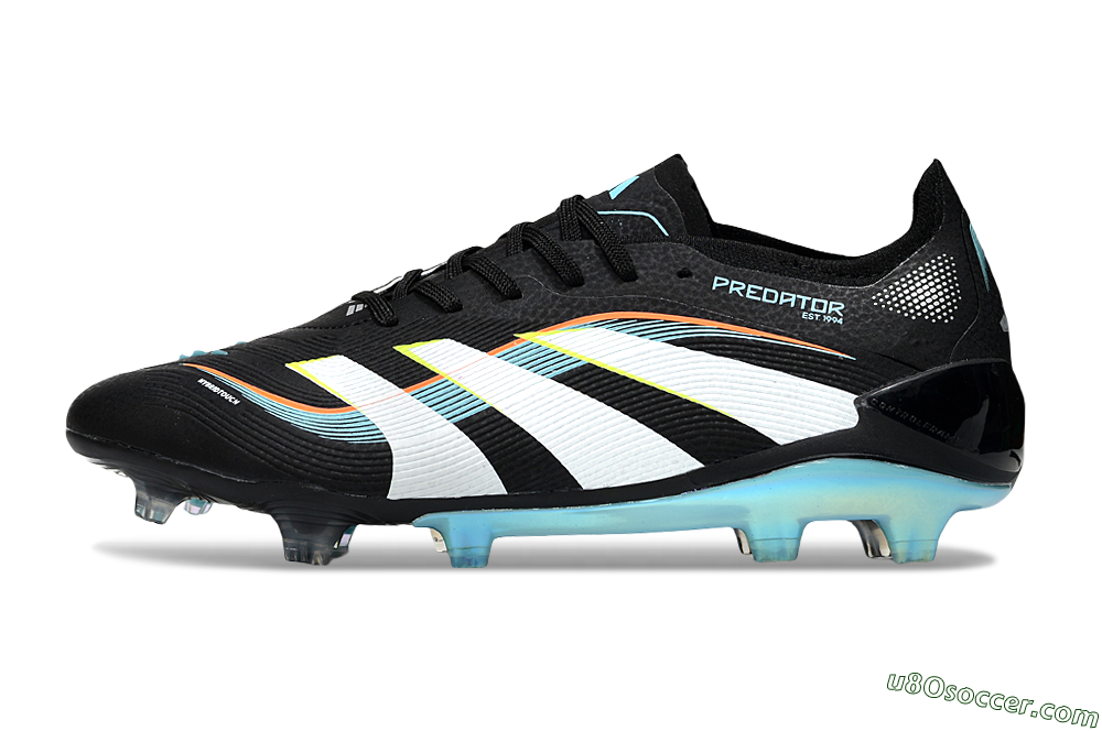Adidas Predator 25 Elite FG Firm Ground Soccer Cleats - Black/White/Jade 2