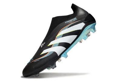 Adidas Predator 25 Elite Laceless FG Firm Ground Soccer Cleats - Black/White/Jade