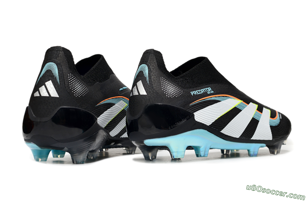 Adidas Predator 25 Elite Laceless FG Firm Ground Soccer Cleats - Black/White/Jade 6