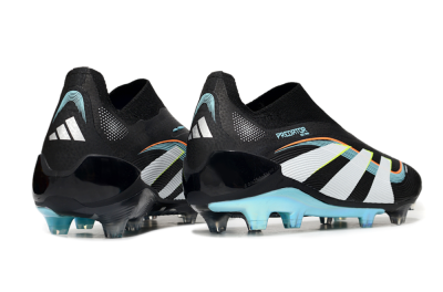 Adidas Predator 25 Elite Laceless FG Firm Ground Soccer Cleats - Black/White/Jade