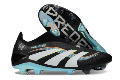 Adidas Predator 25 Elite Laceless FG Firm Ground Soccer Cleats - Black/White/Jade