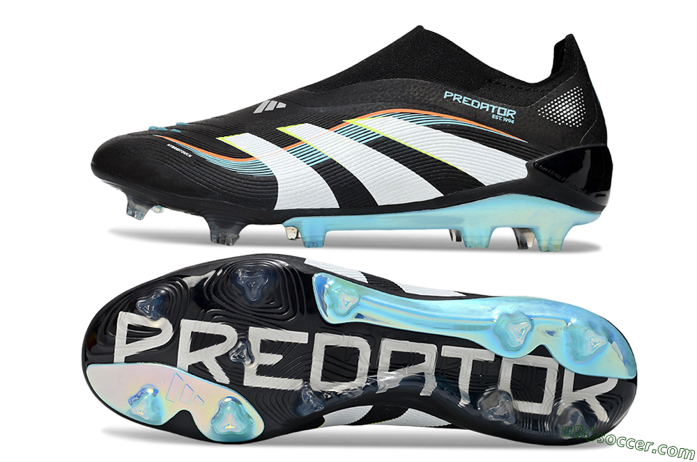 Adidas Predator 25 Elite Laceless FG Firm Ground Soccer Cleats - Black/White/Jade 0