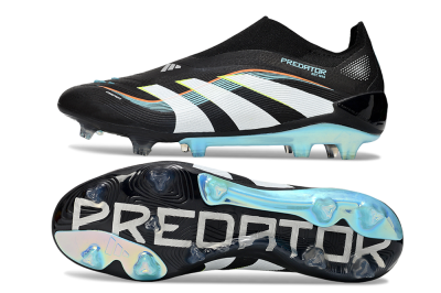 Adidas Predator 25 Elite Laceless FG Firm Ground Soccer Cleats - Black/White/Jade