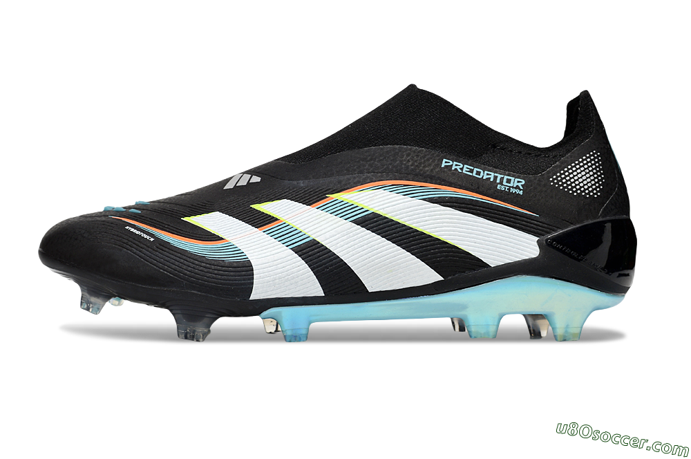 Adidas Predator 25 Elite Laceless FG Firm Ground Soccer Cleats - Black/White/Jade 2