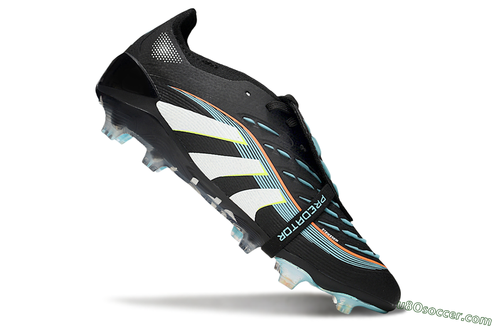 Adidas Predator 25 Elite Foldover Tongue FG Firm Ground Soccer Cleats - Black/White/Jade 4