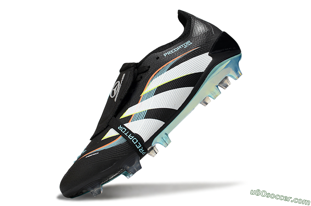 Adidas Predator 25 Elite Foldover Tongue FG Firm Ground Soccer Cleats - Black/White/Jade 5
