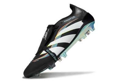 Adidas Predator 25 Elite Foldover Tongue FG Firm Ground Soccer Cleats - Black/White/Jade