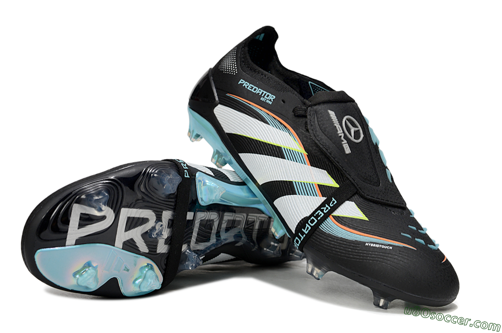 Adidas Predator 25 Elite Foldover Tongue FG Firm Ground Soccer Cleats - Black/White/Jade 3