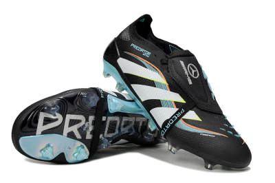 Adidas Predator 25 Elite Foldover Tongue FG Firm Ground Soccer Cleats - Black/White/Jade
