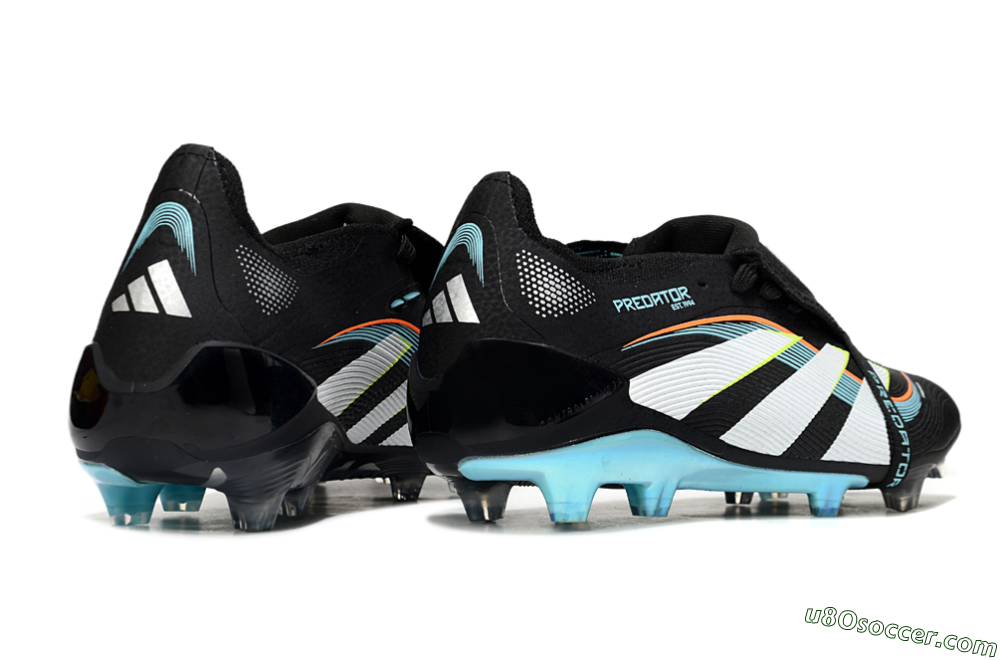 Adidas Predator 25 Elite Foldover Tongue FG Firm Ground Soccer Cleats - Black/White/Jade 6