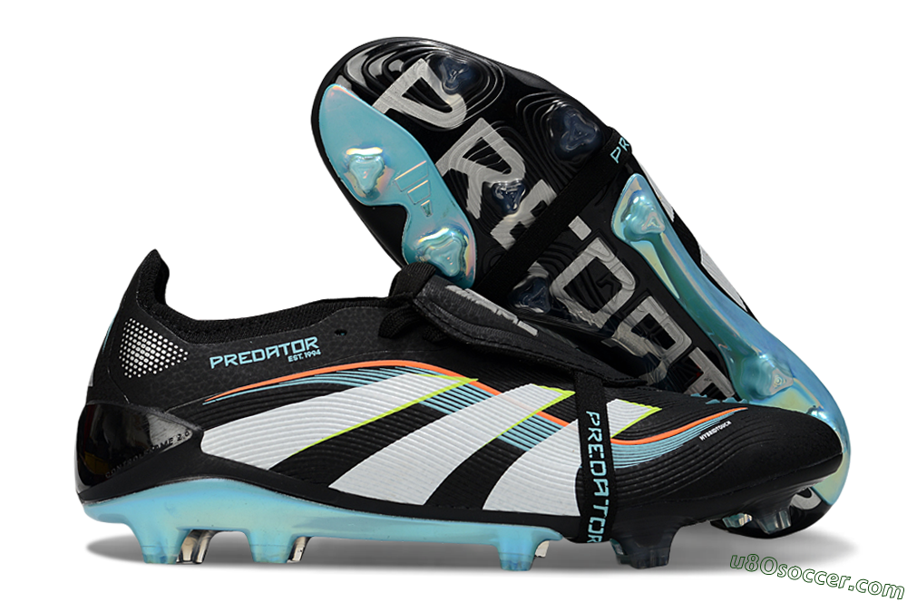 Adidas Predator 25 Elite Foldover Tongue FG Firm Ground Soccer Cleats - Black/White/Jade 1