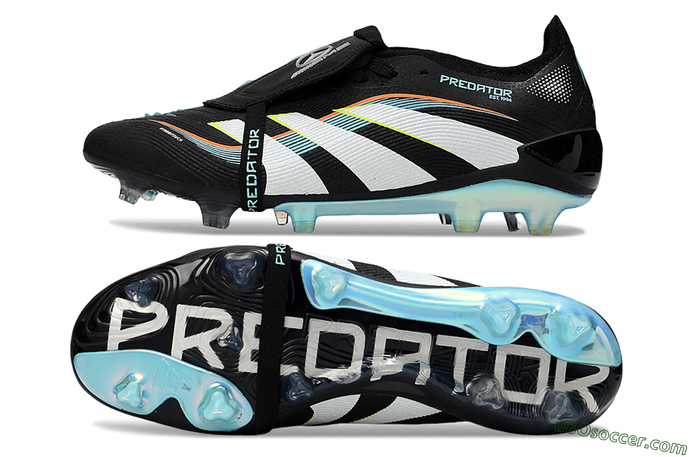 Adidas Predator 25 Elite Foldover Tongue FG Firm Ground Soccer Cleats - Black/White/Jade 0