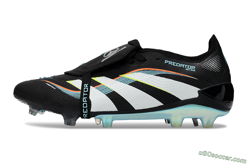 Adidas Predator 25 Elite Foldover Tongue FG Firm Ground Soccer Cleats - Black/White/Jade 2