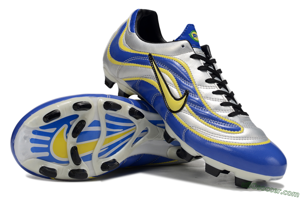 Nike Mercurial Vapor R9 FG Firm Ground Soccer Cleats - Blue/Silver/Yellow 3