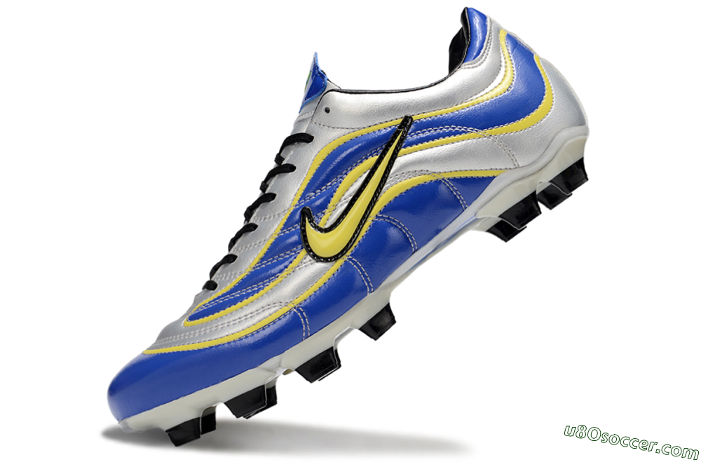 Nike Mercurial Vapor R9 FG Firm Ground Soccer Cleats - Blue/Silver/Yellow 4