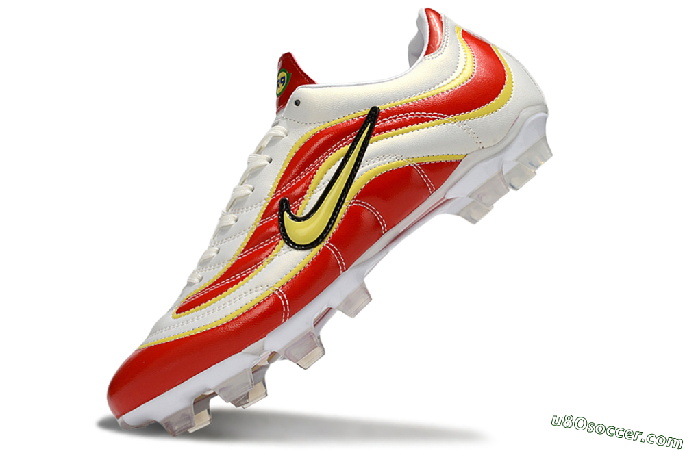 Nike Mercurial Vapor R9 FG Firm Ground Soccer Cleats - White/Red/Yellow 4