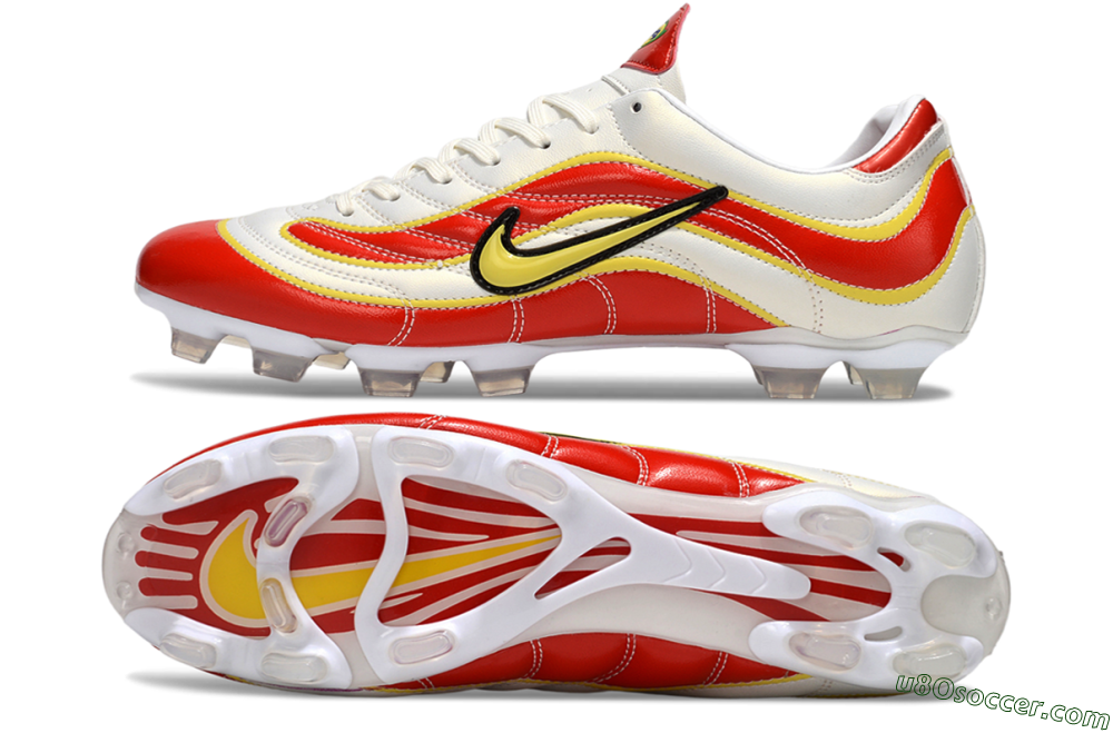 Nike Mercurial Vapor R9 FG Firm Ground Soccer Cleats - White/Red/Yellow 0