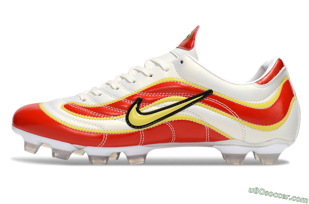 Nike Mercurial Vapor R9 FG Firm Ground Soccer Cleats - White/Red/Yellow 2