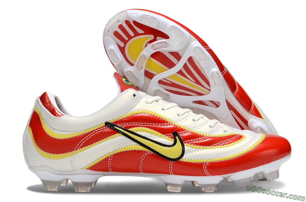Nike Mercurial Vapor R9 FG Firm Ground Soccer Cleats - White/Red/Yellow 1