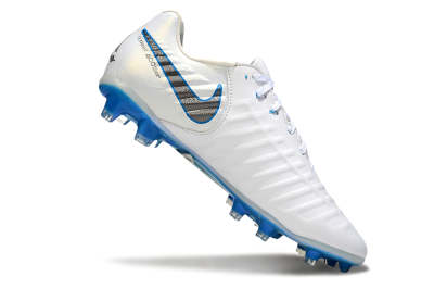 Nike Tiempo Legend 10 Elite FG Firm Ground Soccer Cleats - White/Silver/Blue