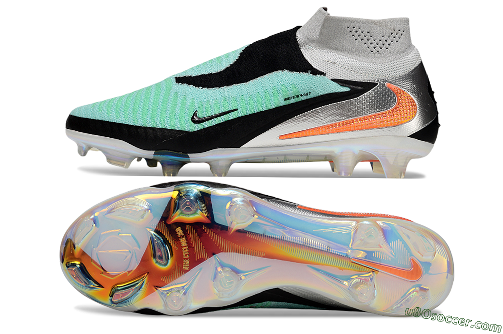 Nike Phantom 6 High Elite FG Firm Ground Soccer Cleats - Jade/Black/Orange 0