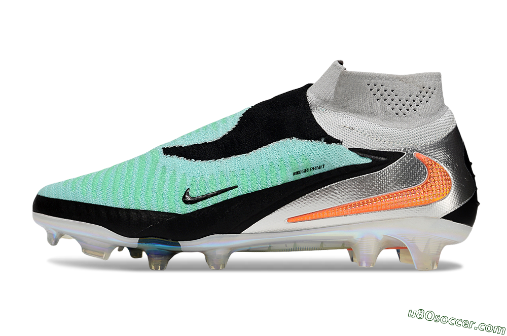 Nike Phantom 6 High Elite FG Firm Ground Soccer Cleats - Jade/Black/Orange 2