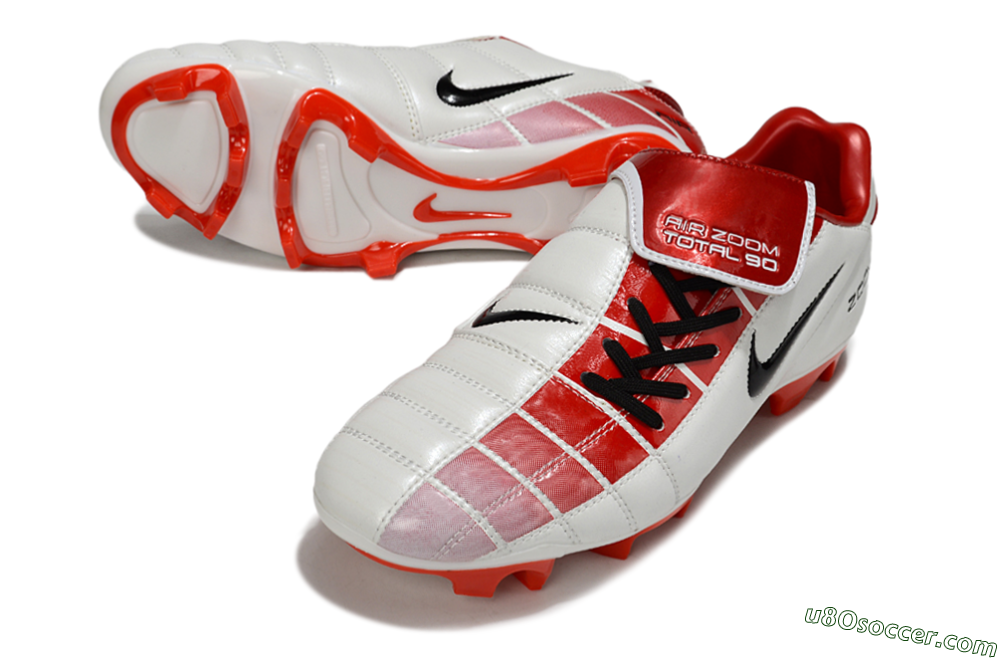 Nike Air Zoom Total 90 III FG Firm Ground Soccer Cleats - White/Black/Red 3