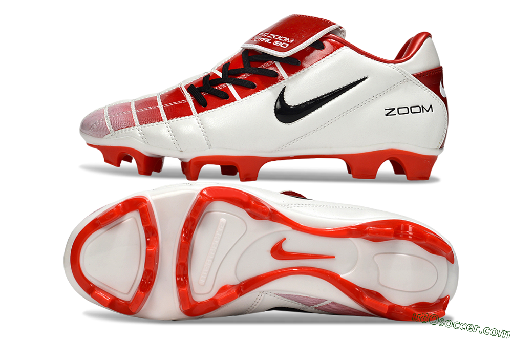 Nike Air Zoom Total 90 III FG Firm Ground Soccer Cleats - White/Black/Red 0