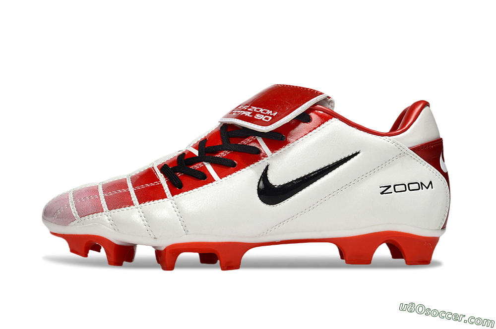 Nike Air Zoom Total 90 III FG Firm Ground Soccer Cleats - White/Black/Red 2
