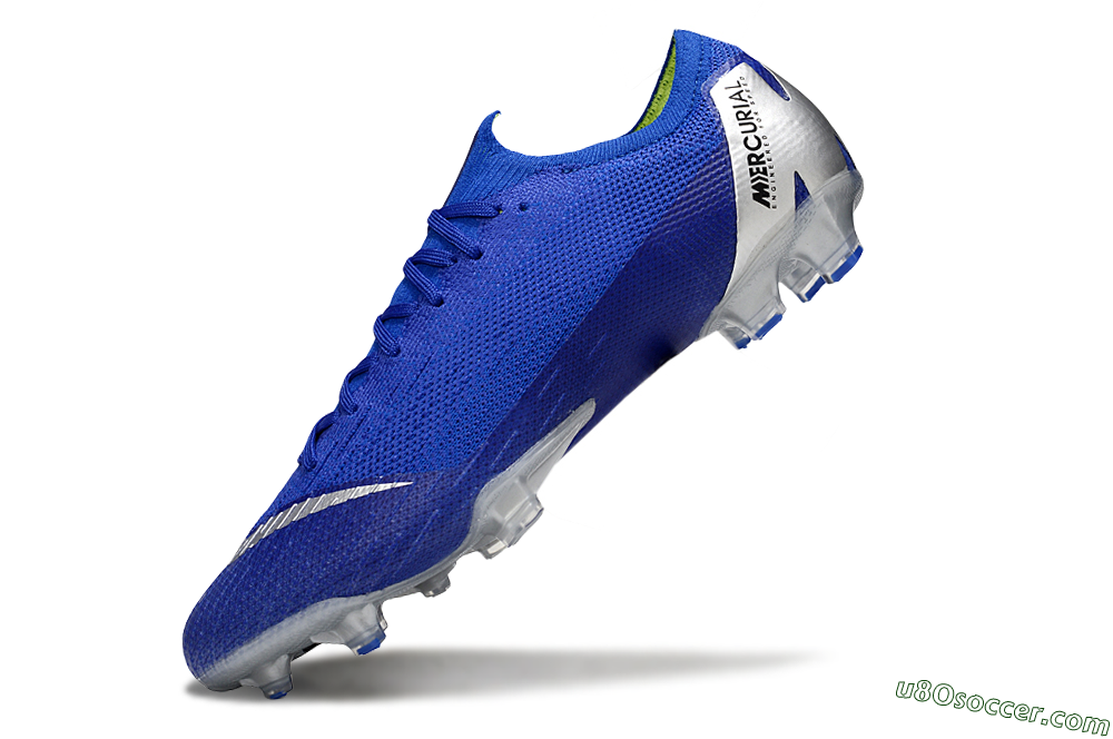 Nike Mercurial Vapor 12 Elite FG Firm Ground Soccer Cleats - Blue/Silver/Black 5