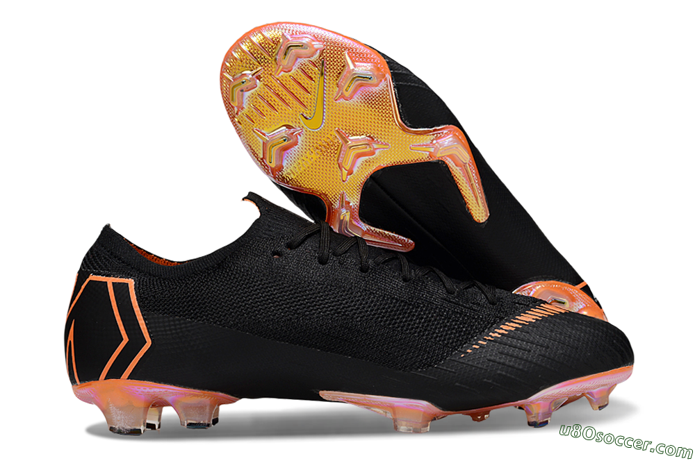 Nike Mercurial Vapor 12 Elite FG Firm Ground Soccer Cleats - Black/White/Gold 1