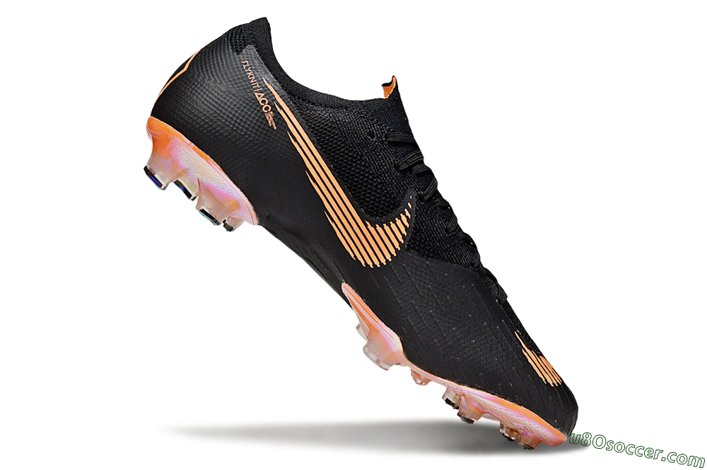 Nike Mercurial Vapor 12 Elite FG Firm Ground Soccer Cleats - Black/White/Gold 4