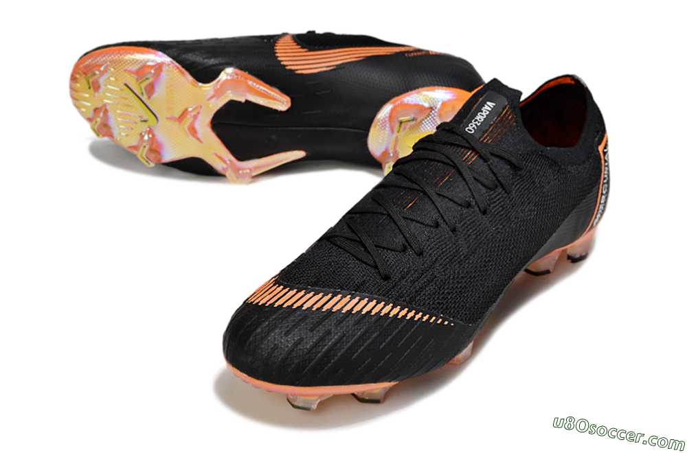 Nike Mercurial Vapor 12 Elite FG Firm Ground Soccer Cleats - Black/White/Gold 3