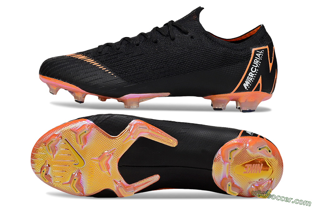 Nike Mercurial Vapor 12 Elite FG Firm Ground Soccer Cleats - Black/White/Gold 0