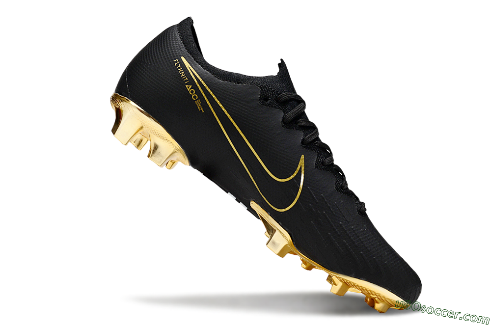 Nike Mercurial Vapor 12 Elite FG Firm Ground Soccer Cleats - Black/White/Gold 4