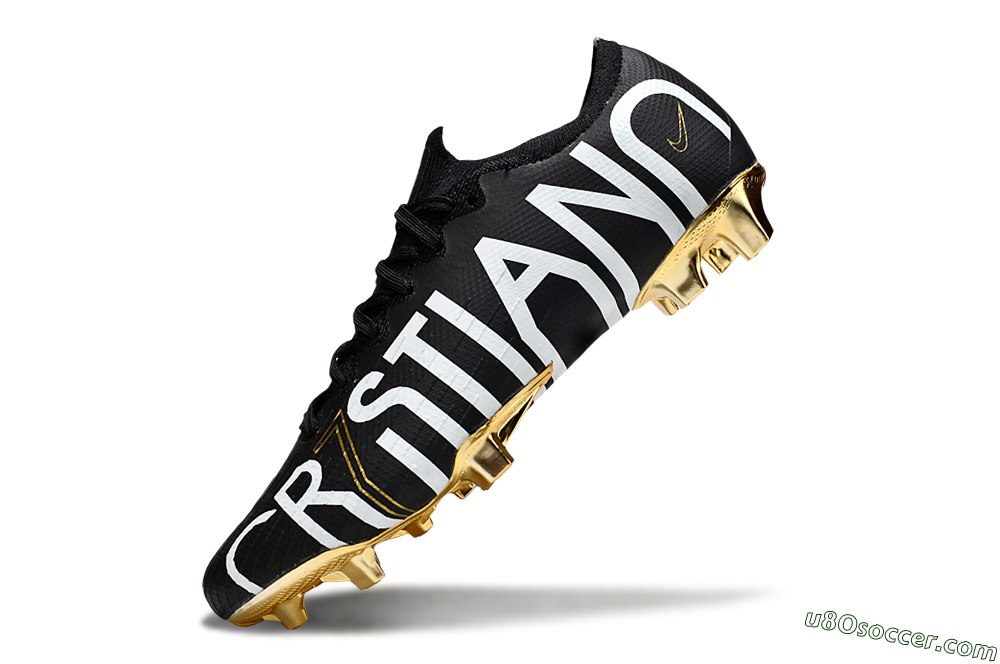 Nike Mercurial Vapor 12 Elite FG Firm Ground Soccer Cleats - Black/White/Gold 5