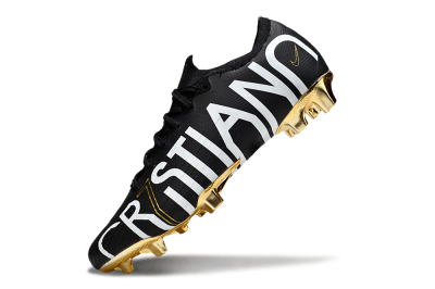 Nike Mercurial Vapor 12 Elite FG Firm Ground Soccer Cleats - Black/White/Gold