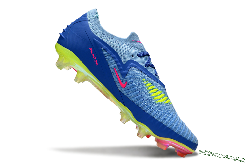 Nike Phantom 6 Low Elite FG Firm Ground Soccer Cleats - Blue/Pink/Yellow 4