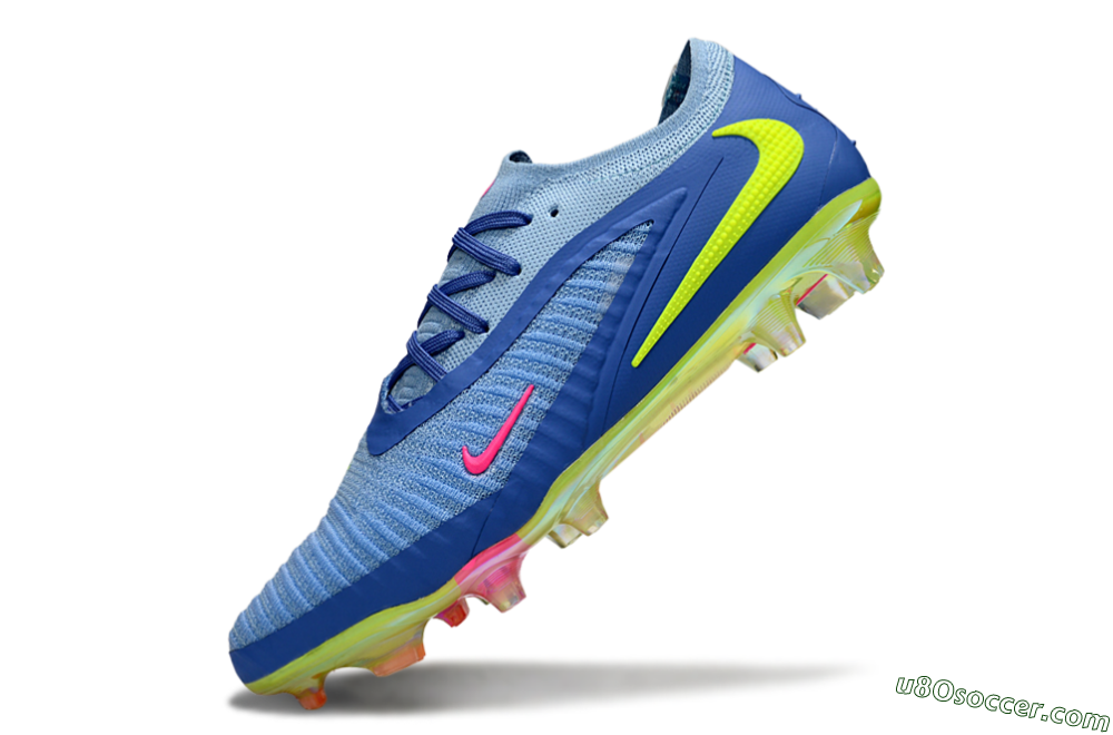 Nike Phantom 6 Low Elite FG Firm Ground Soccer Cleats - Blue/Pink/Yellow 5