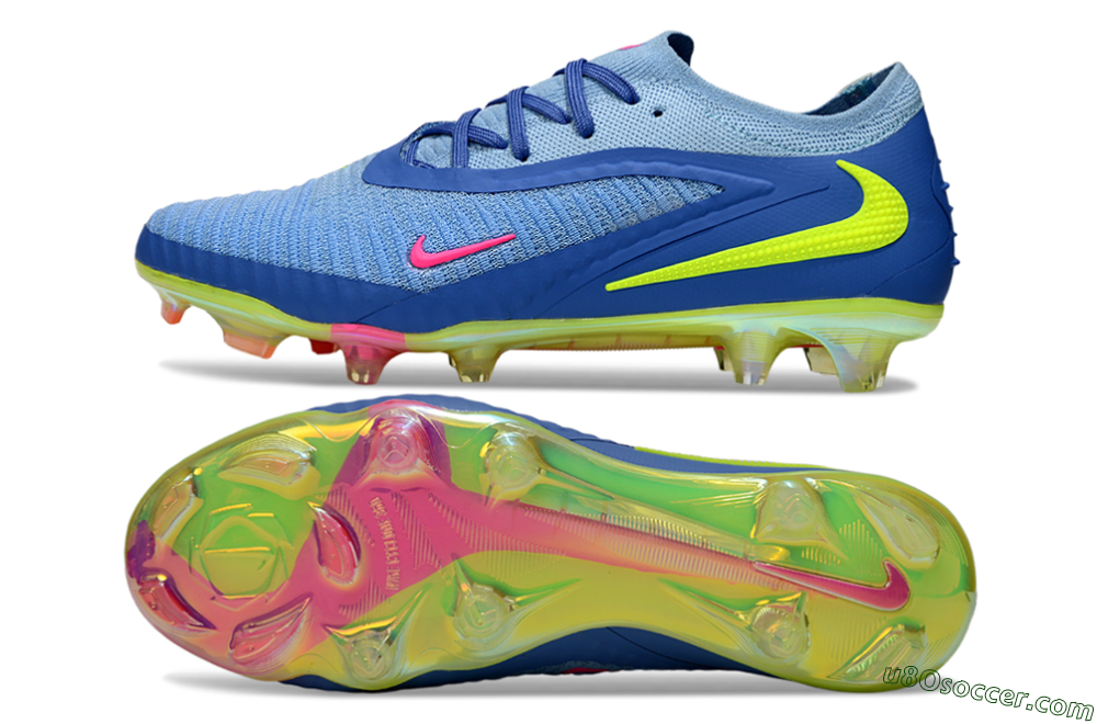 Nike Phantom 6 Low Elite FG Firm Ground Soccer Cleats - Blue/Pink/Yellow 0